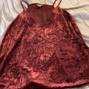 Maroon velvet tank top